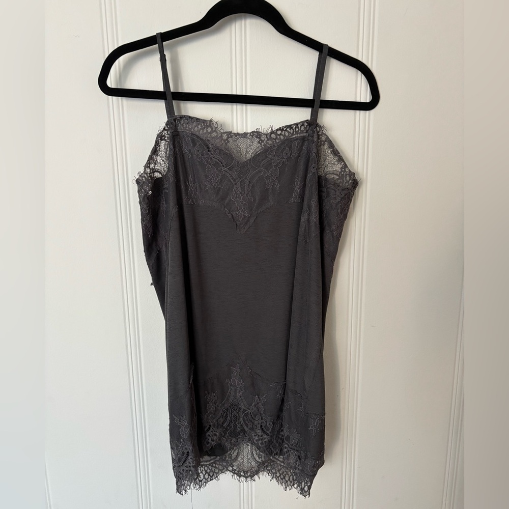 Charcoal Lace Trim nighty